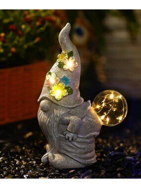 Charming Garden Gnome Bubble Blower - Outdoor Yard Art Statue for Patio & Lawn